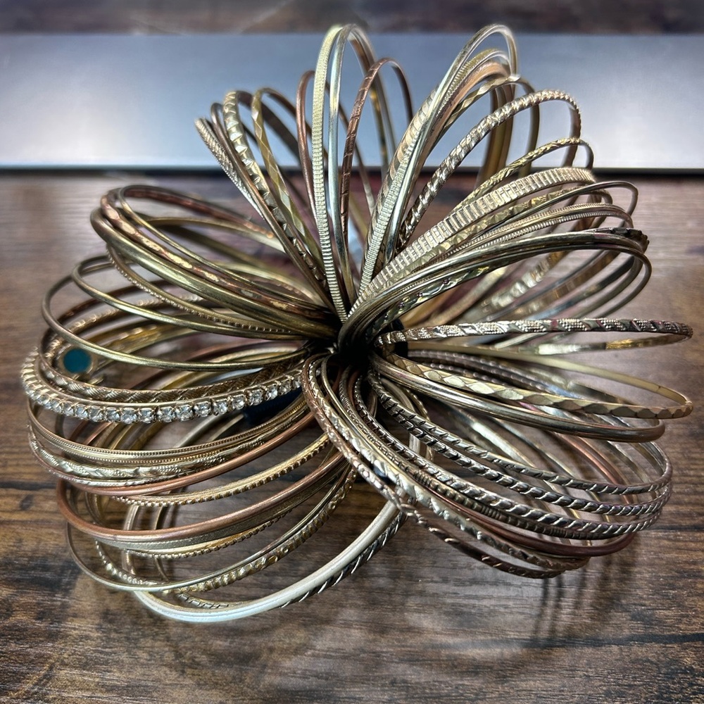 Elegant Gold and Silver Bangle Set